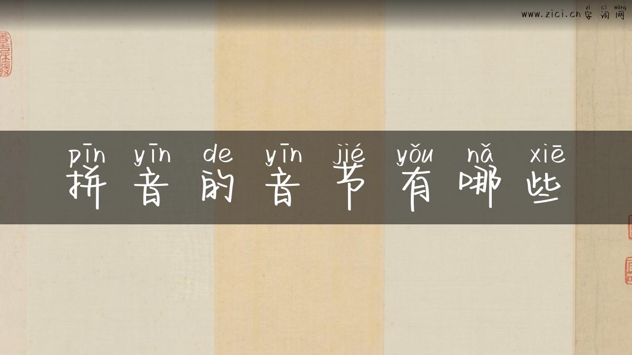 拼音的音节有哪些