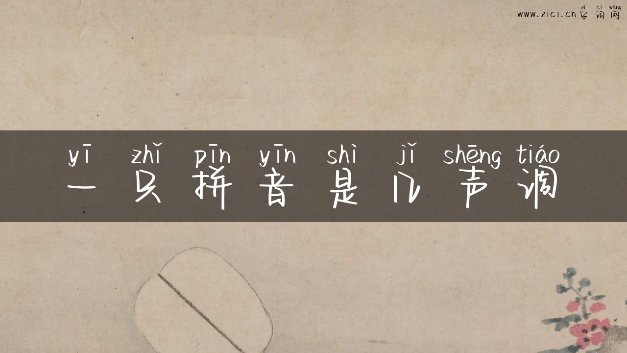 一只拼音是几声调