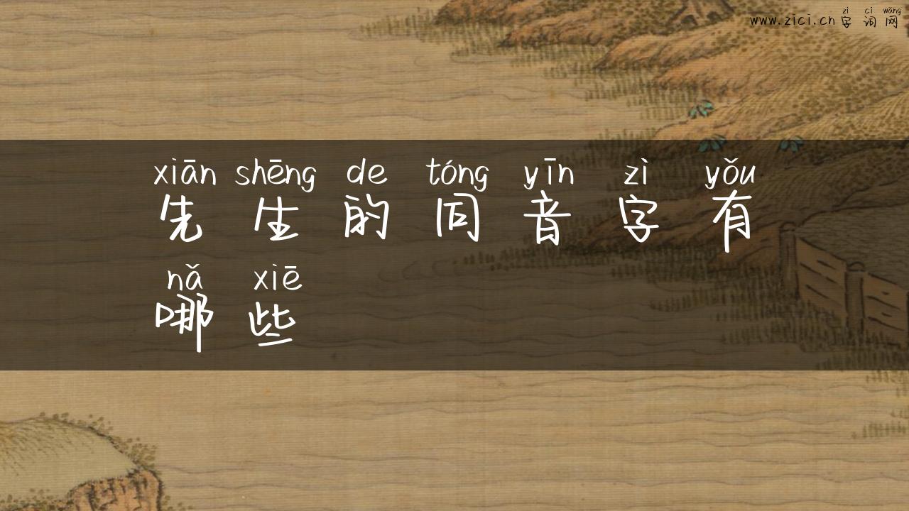 先生的同音字有哪些
