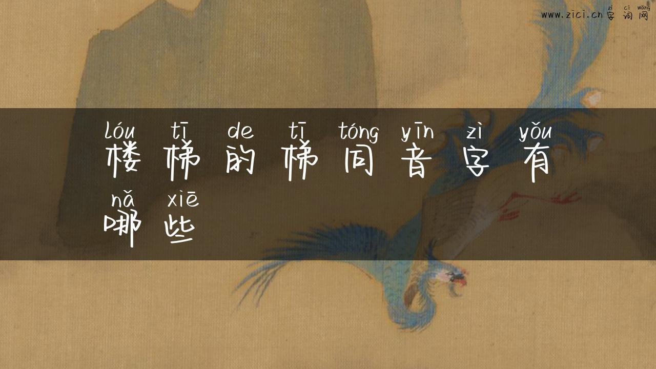 楼梯的梯同音字有哪些