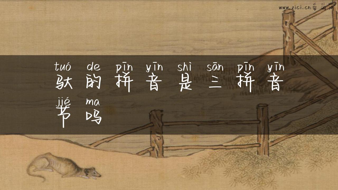 驮的拼音是三拼音节吗