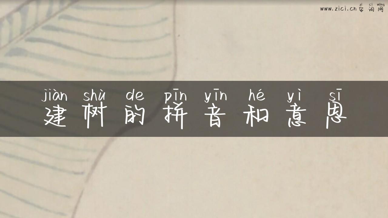 建树的拼音和意思