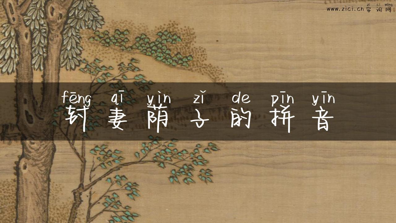 封妻荫子的拼音