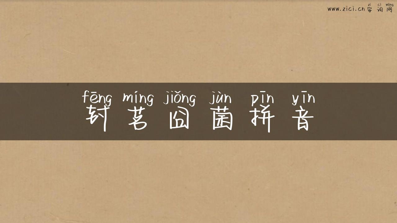 封茗囧菌拼音