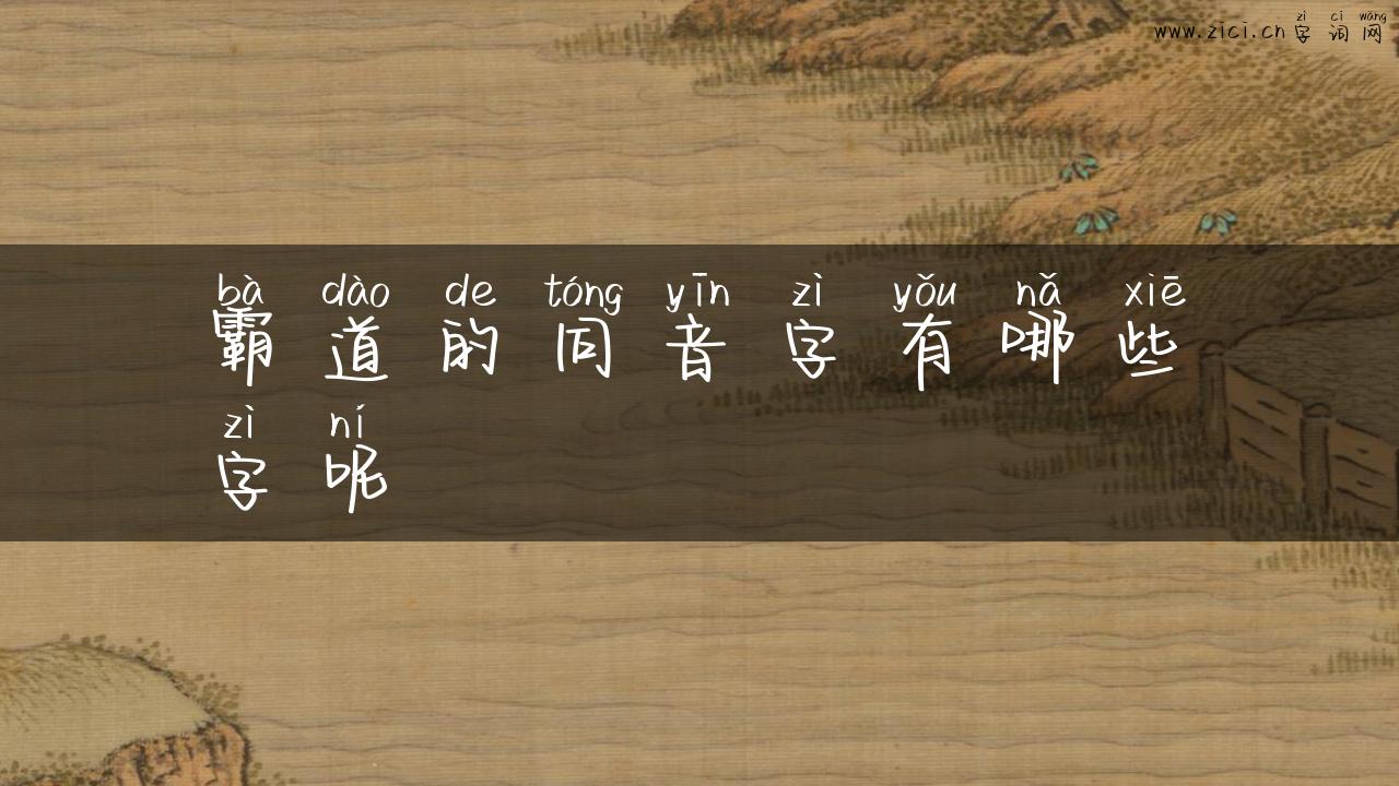霸道的同音字有哪些字呢