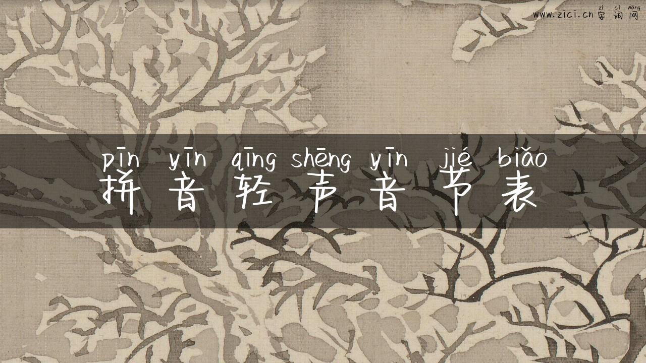拼音轻声音节表