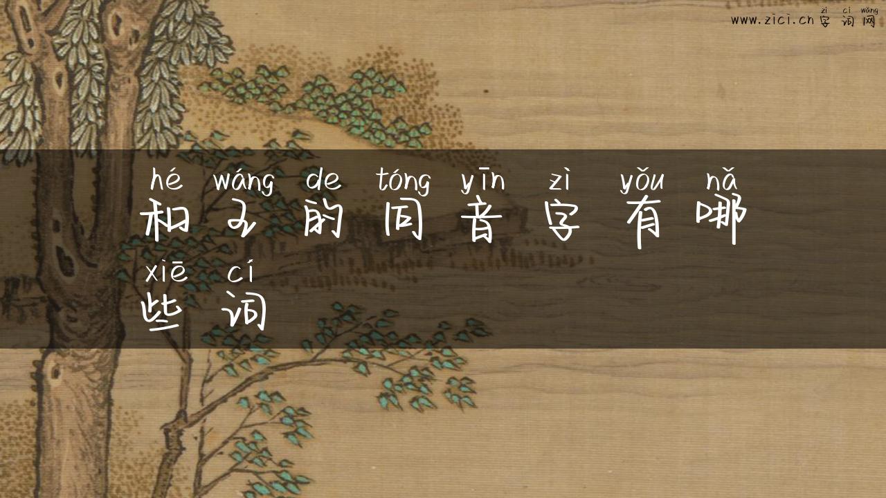和王的同音字有哪些词
