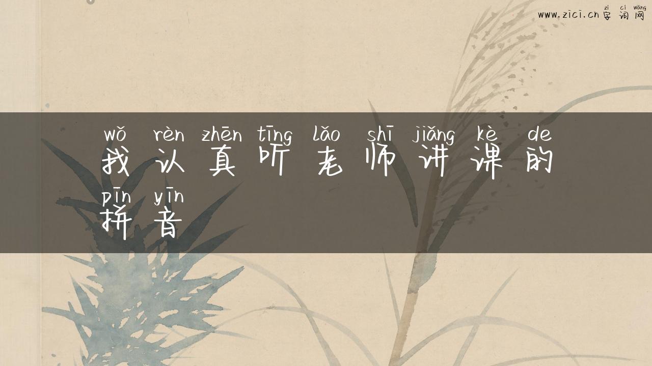 我认真听老师讲课的拼音