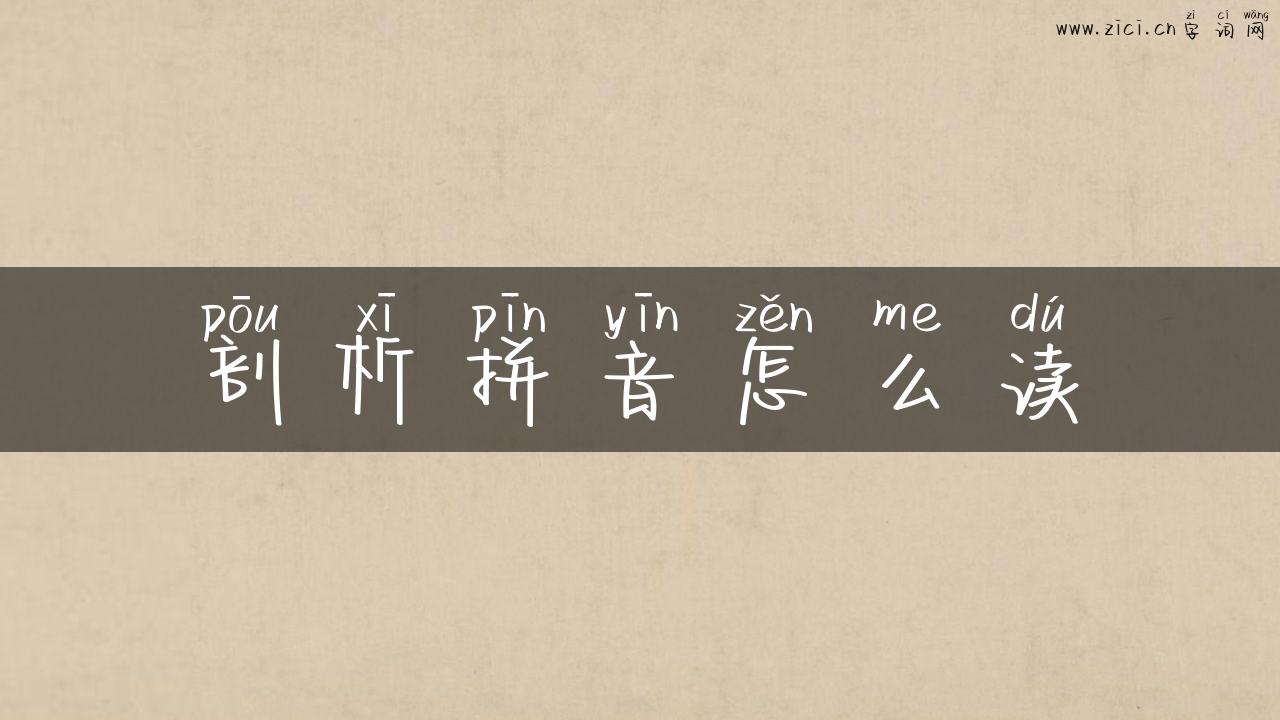 剖析拼音怎么读