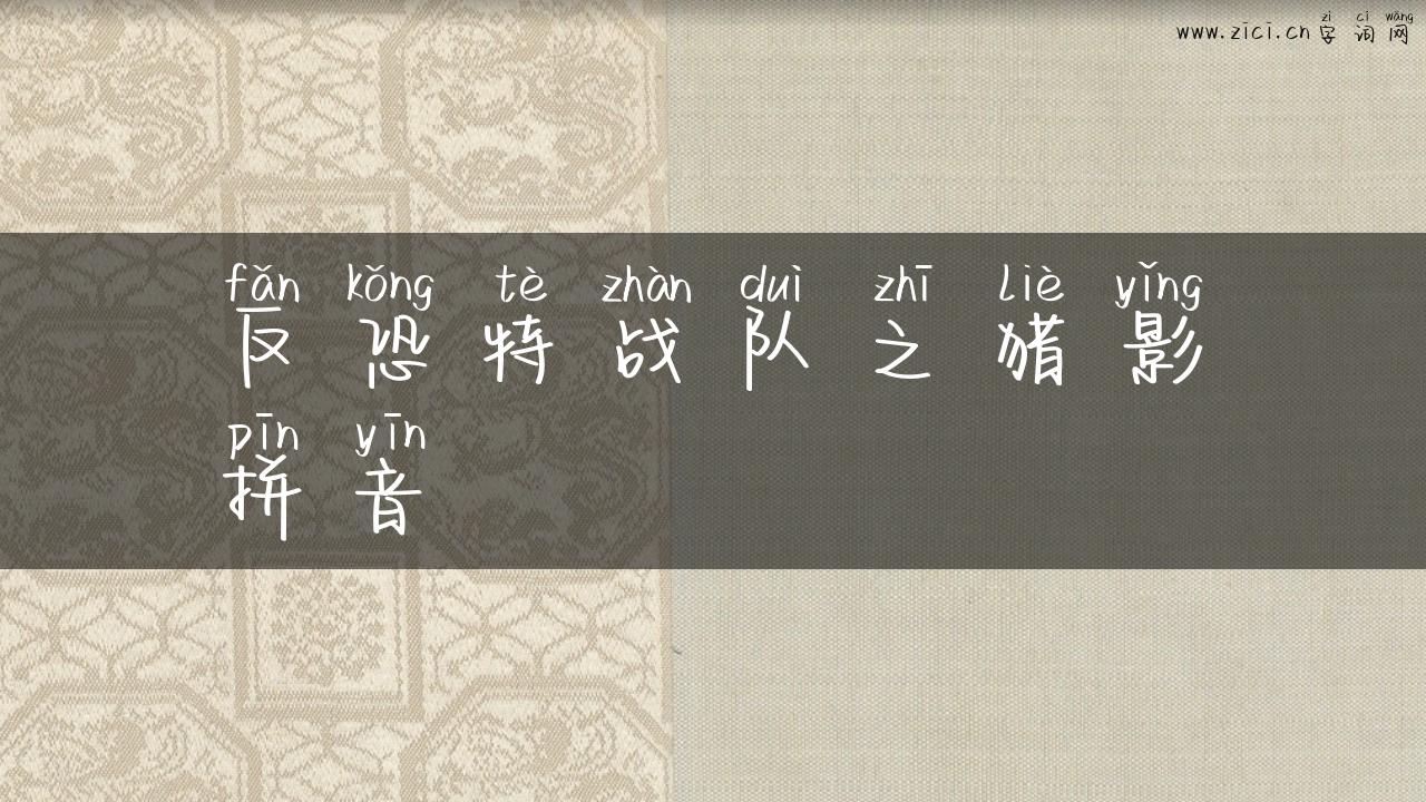 反恐特战队之猎影拼音