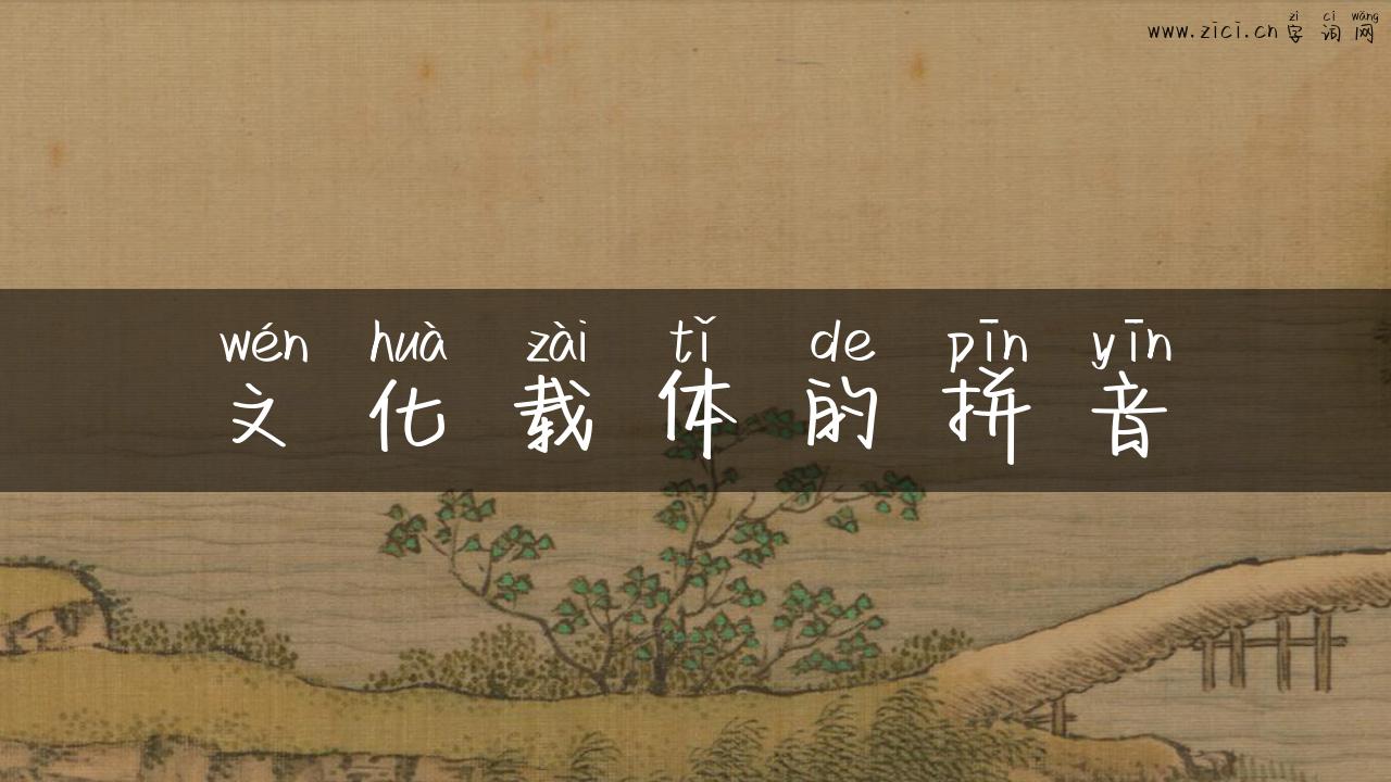 文化载体的拼音