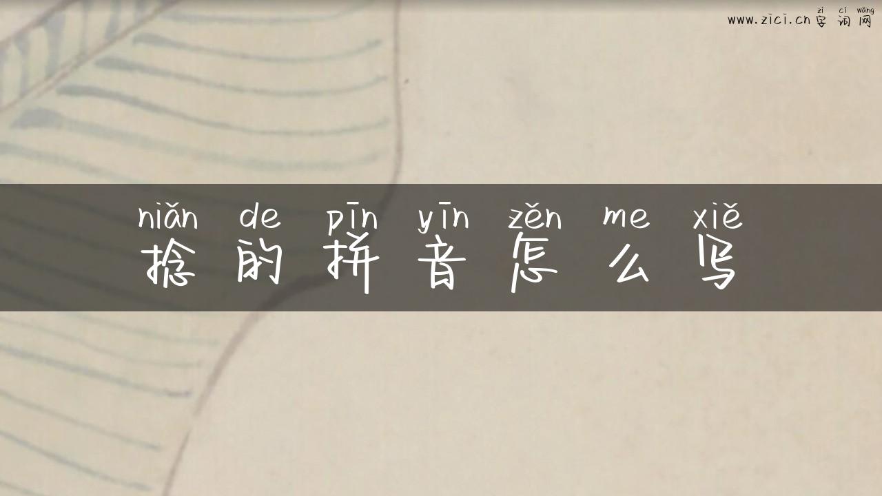 捻的拼音怎么写