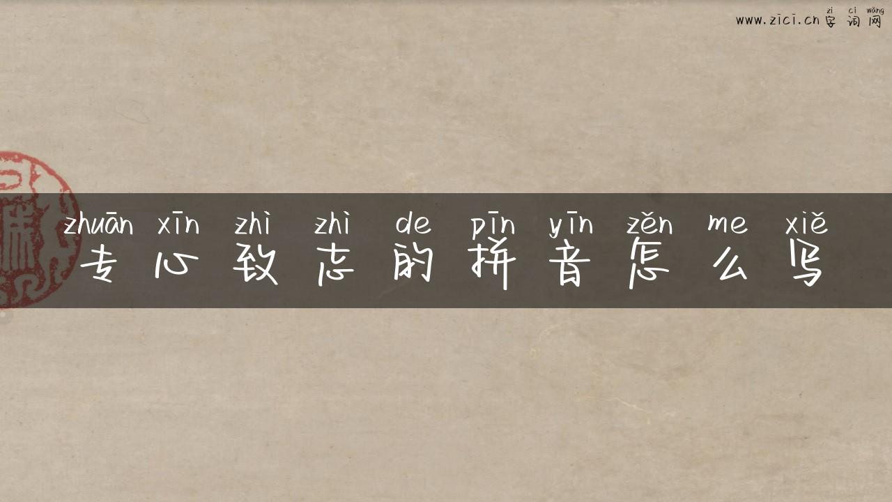 专心致志的拼音怎么写