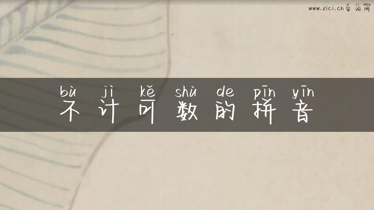 不计可数的拼音