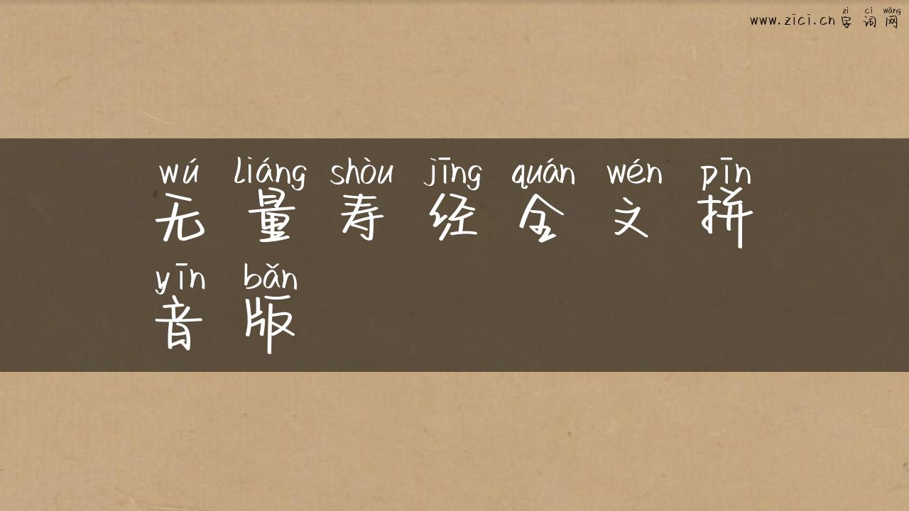 无量寿经全文拼音版