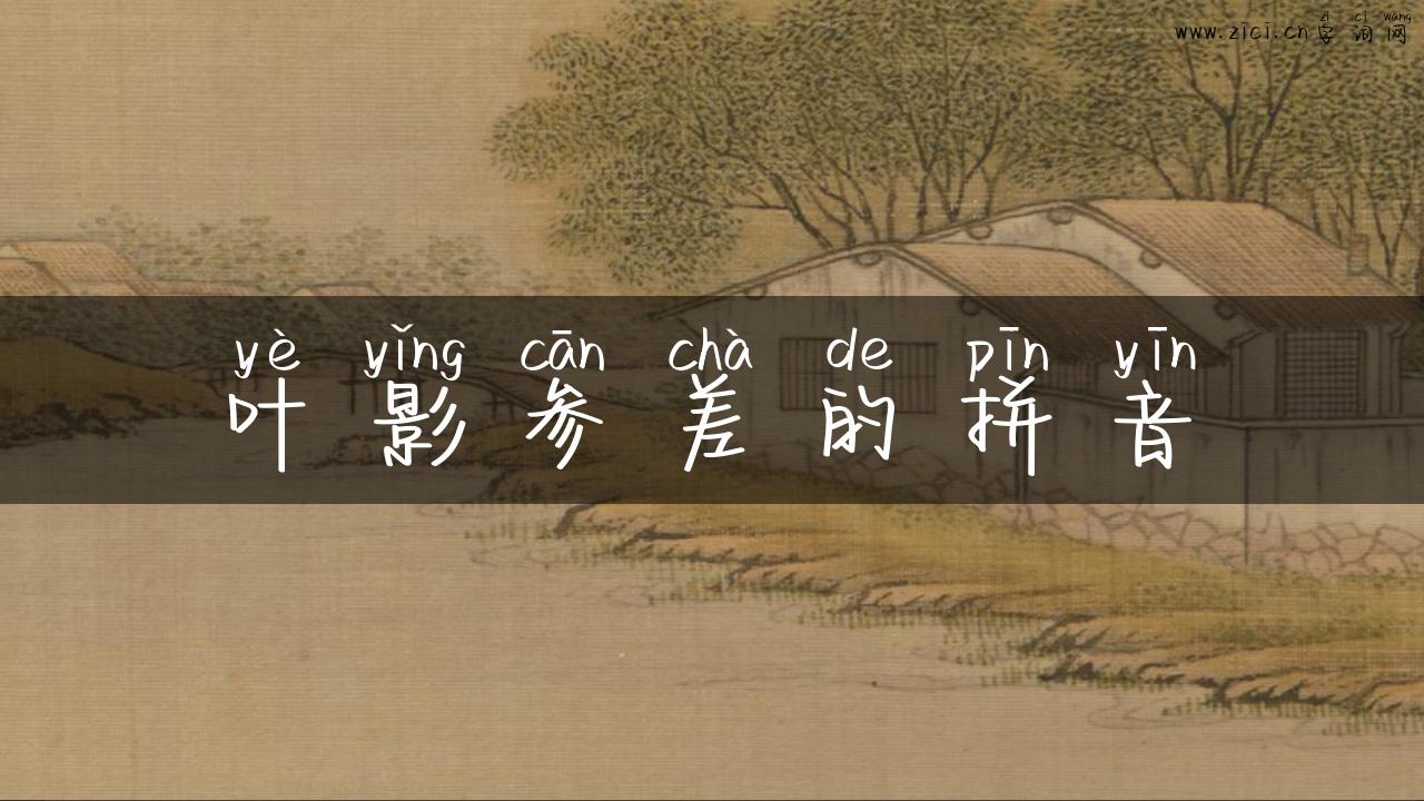 叶影参差的拼音