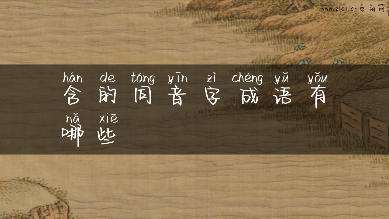 含的同音字成语有哪些