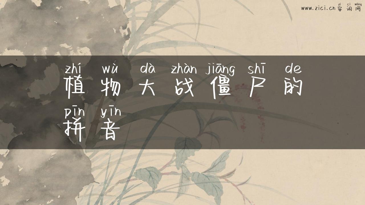 植物大战僵尸的拼音