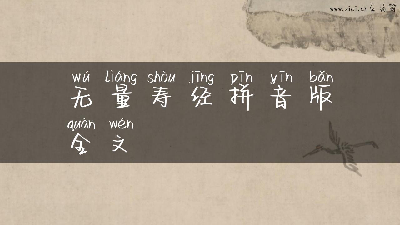 无量寿经拼音版全文