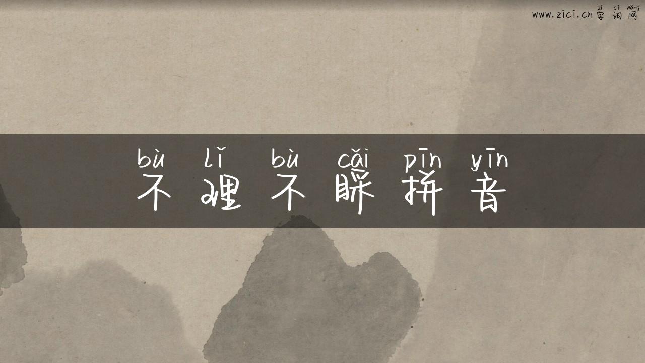不理不睬拼音