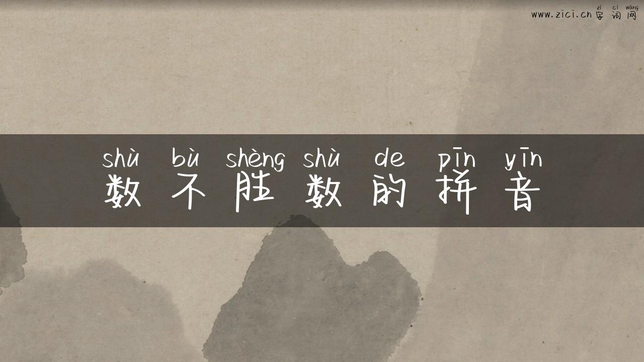 数不胜数的拼音