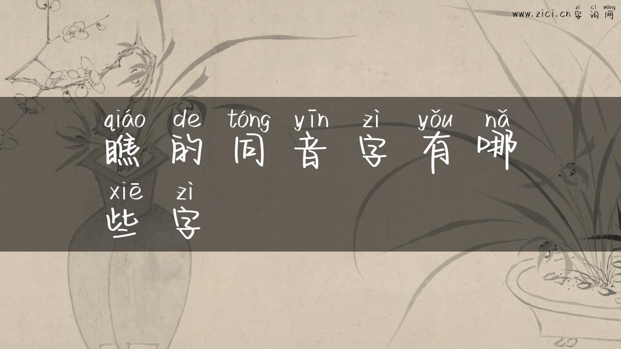 瞧的同音字有哪些字