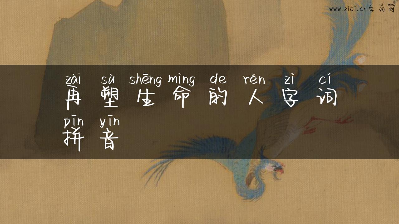 再塑生命的人字词拼音