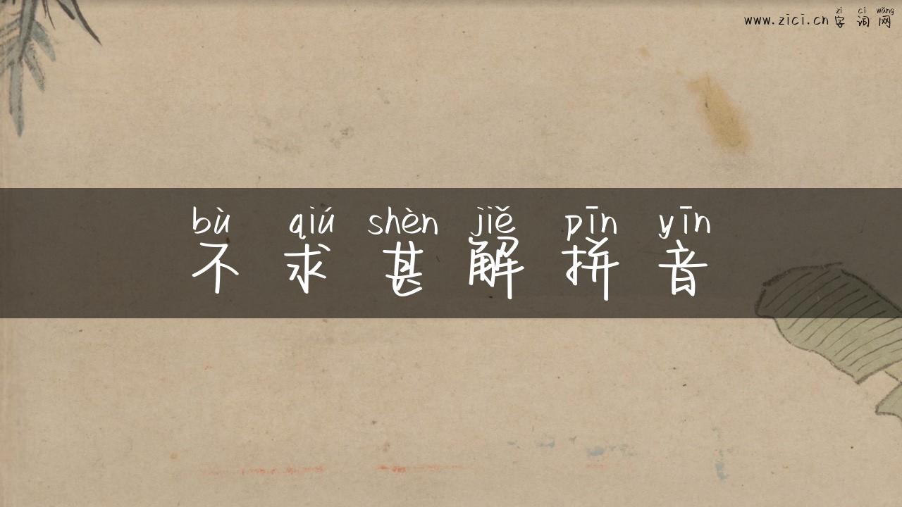 不求甚解拼音