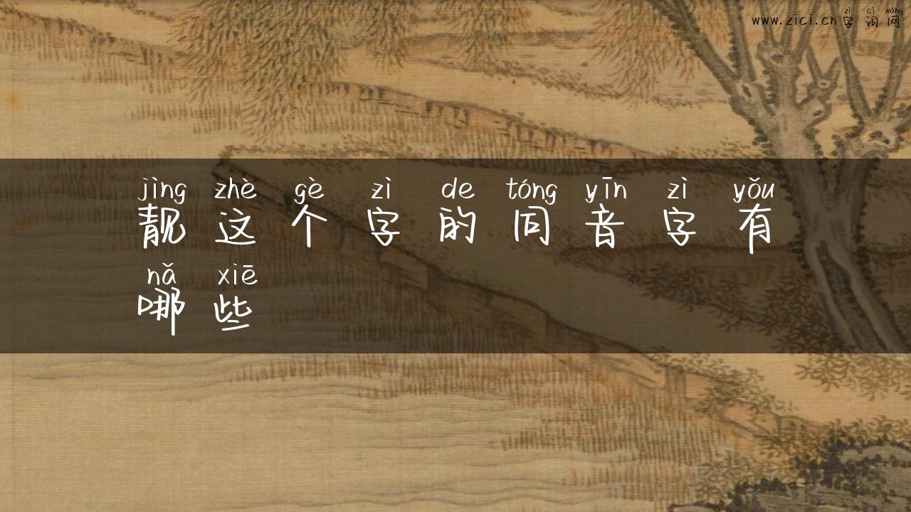 靓这个字的同音字有哪些