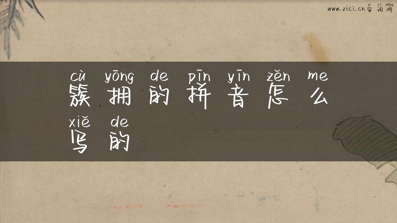 簇拥的拼音怎么写的