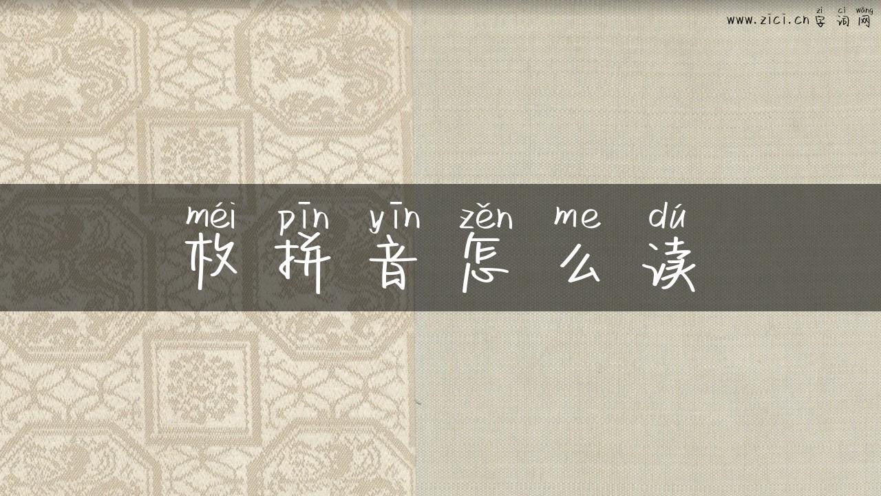 枚拼音怎么读