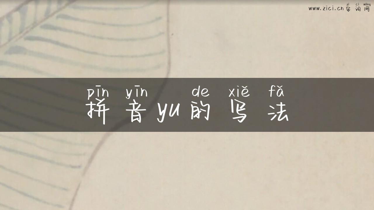 拼音yu的写法
