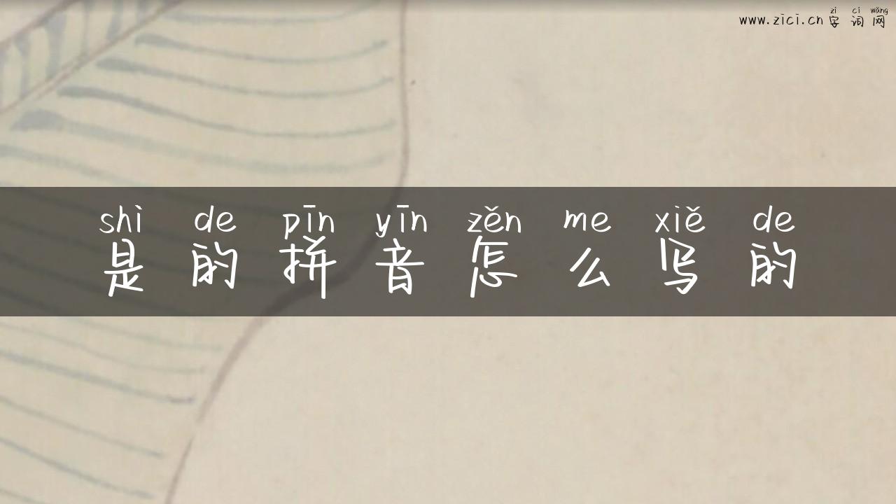 是的拼音怎么写的