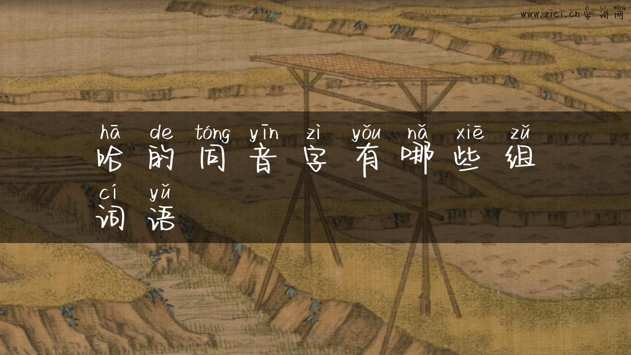 哈的同音字有哪些组词语
