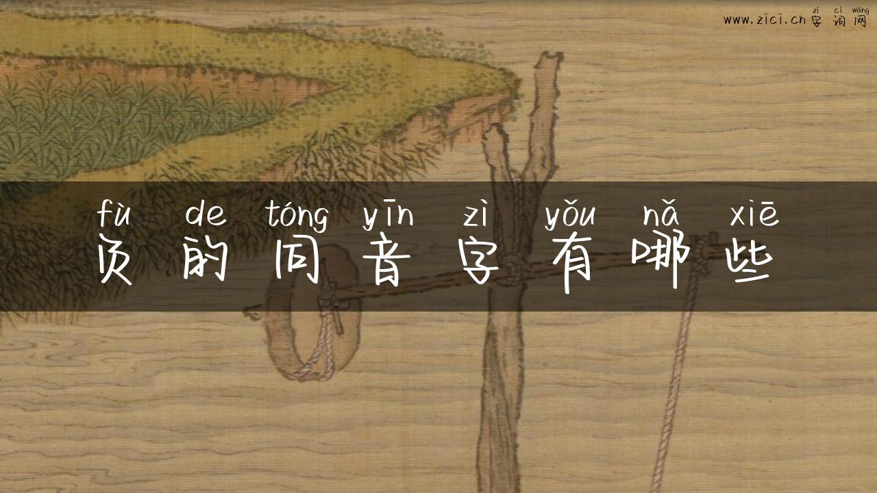 负的同音字有哪些