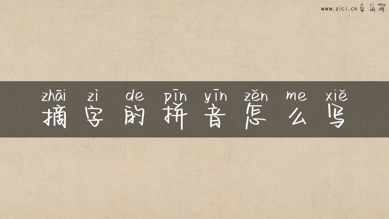 摘字的拼音怎么写