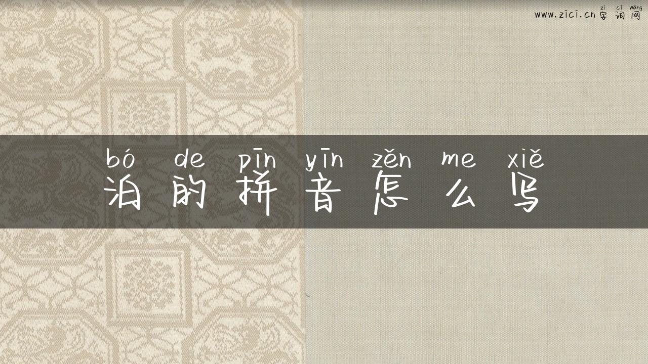 泊的拼音怎么写