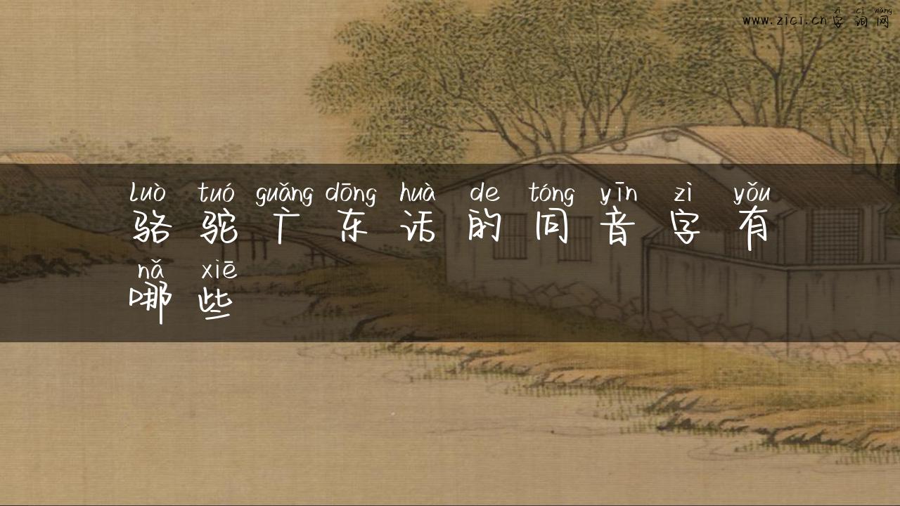 骆驼广东话的同音字有哪些