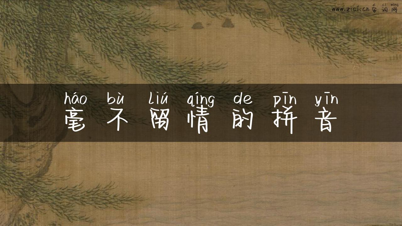 毫不留情的拼音