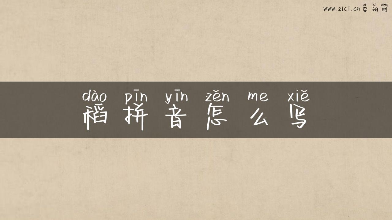 稻拼音怎么写