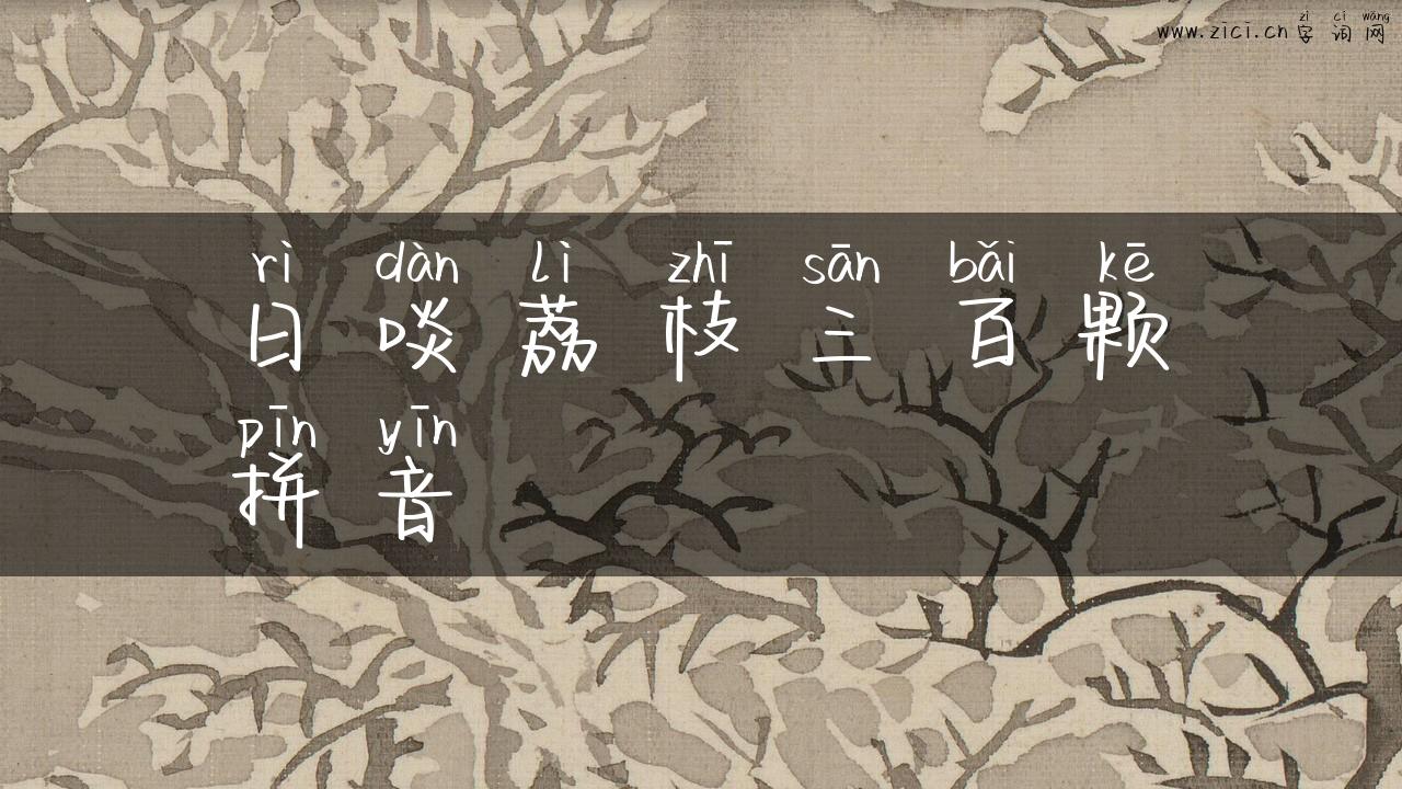 日啖荔枝三百颗拼音
