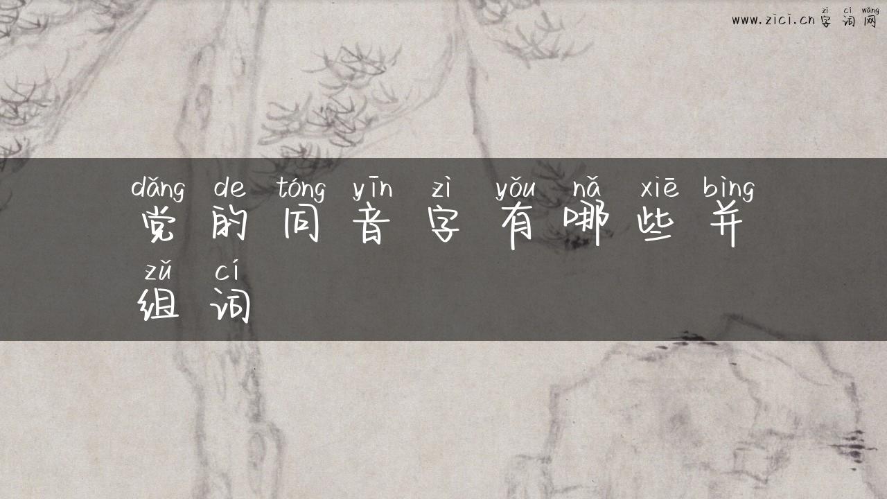党的同音字有哪些并组词