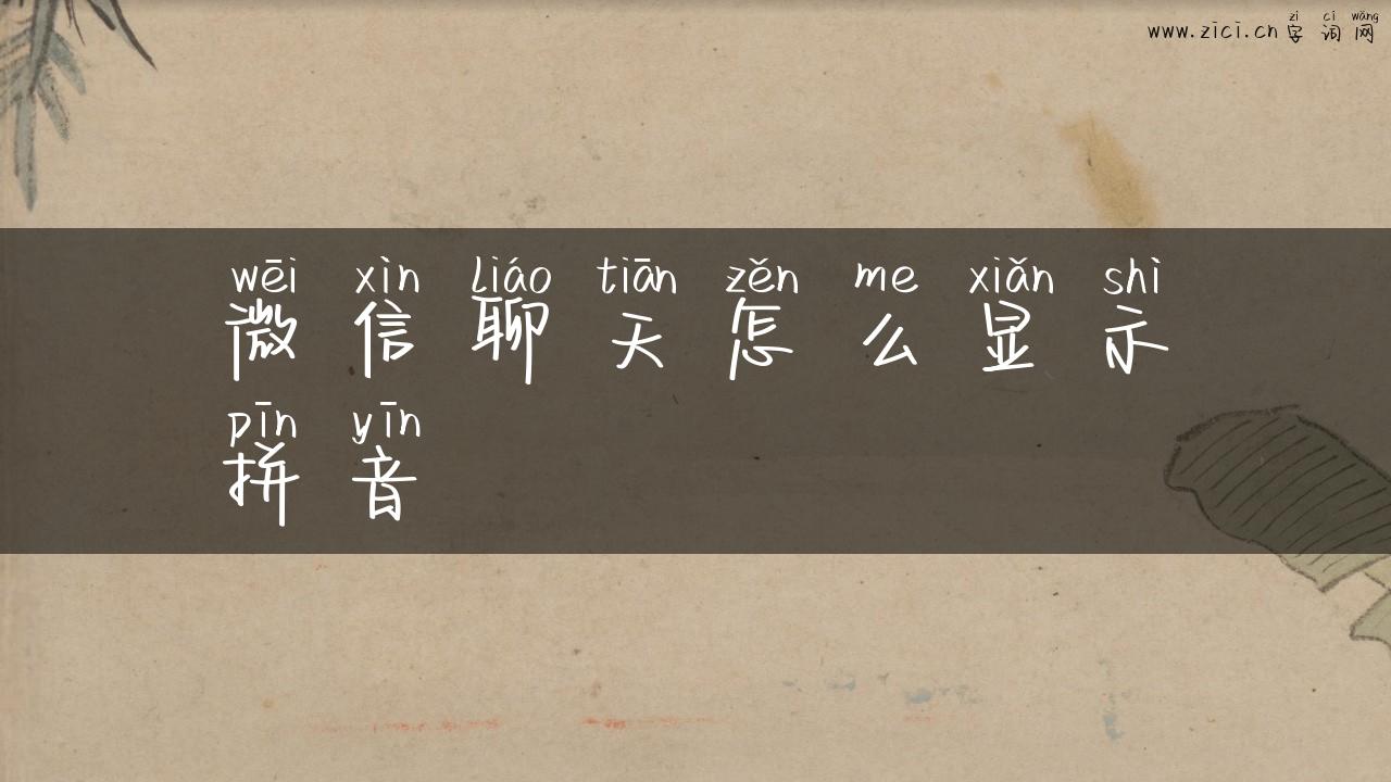 微信聊天怎么显示拼音