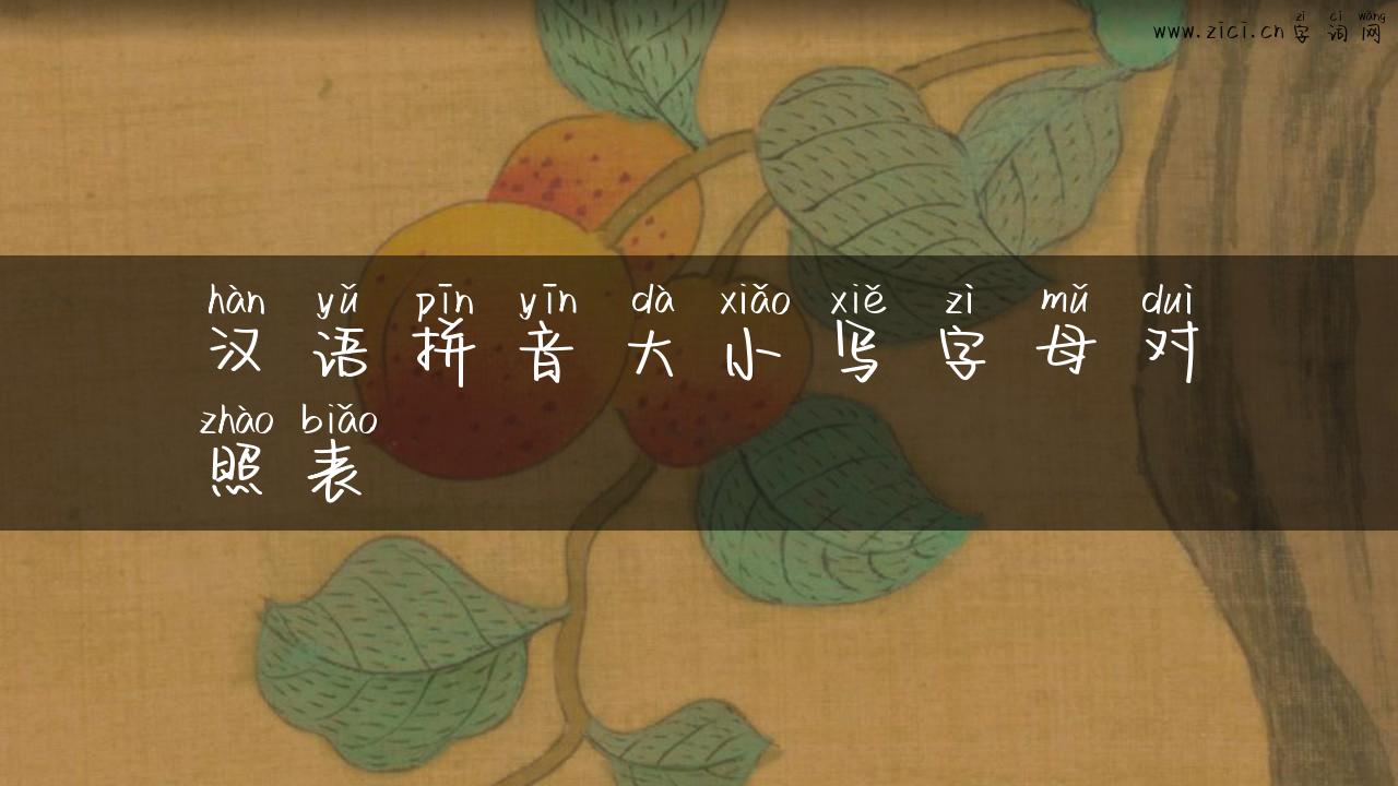 汉语拼音大小写字母对照表