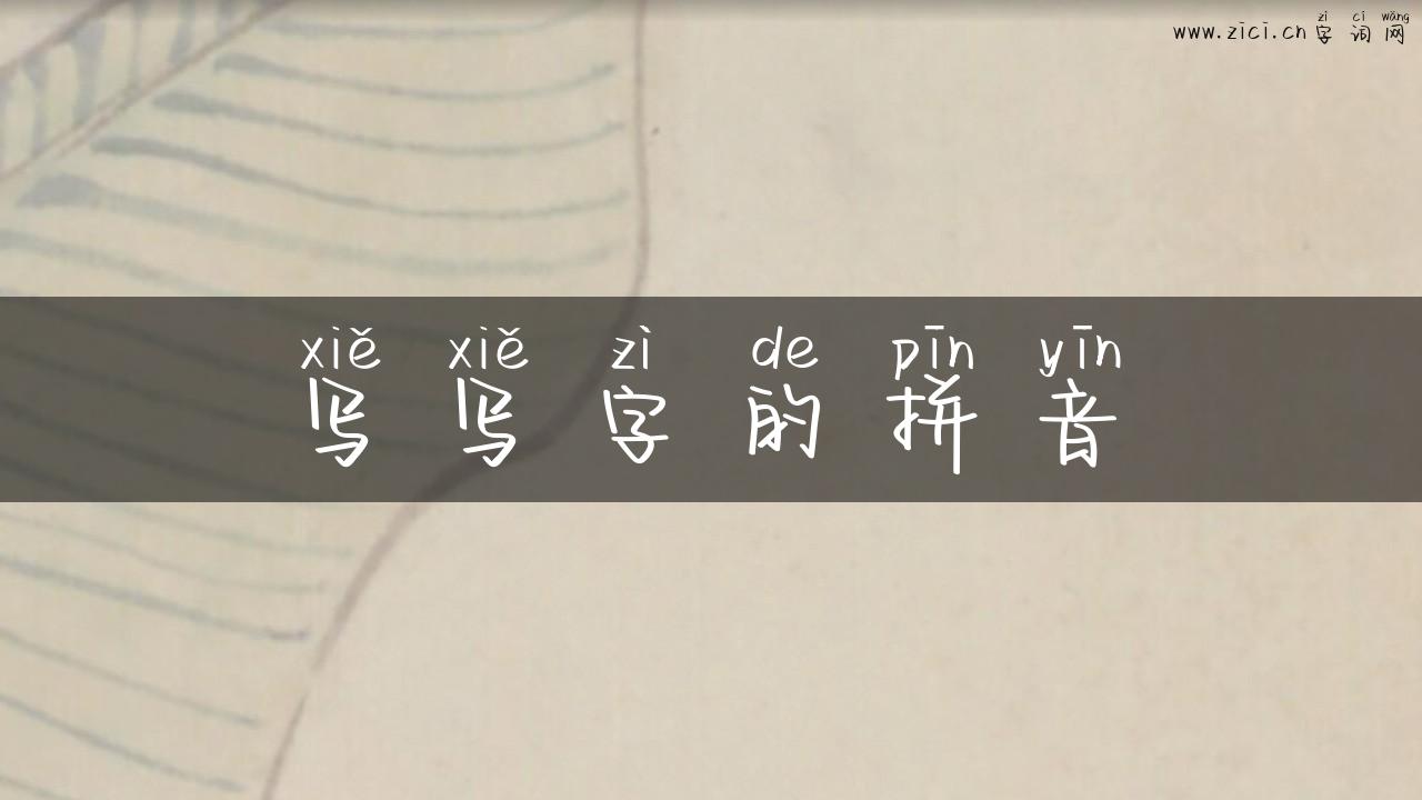 写写字的拼音