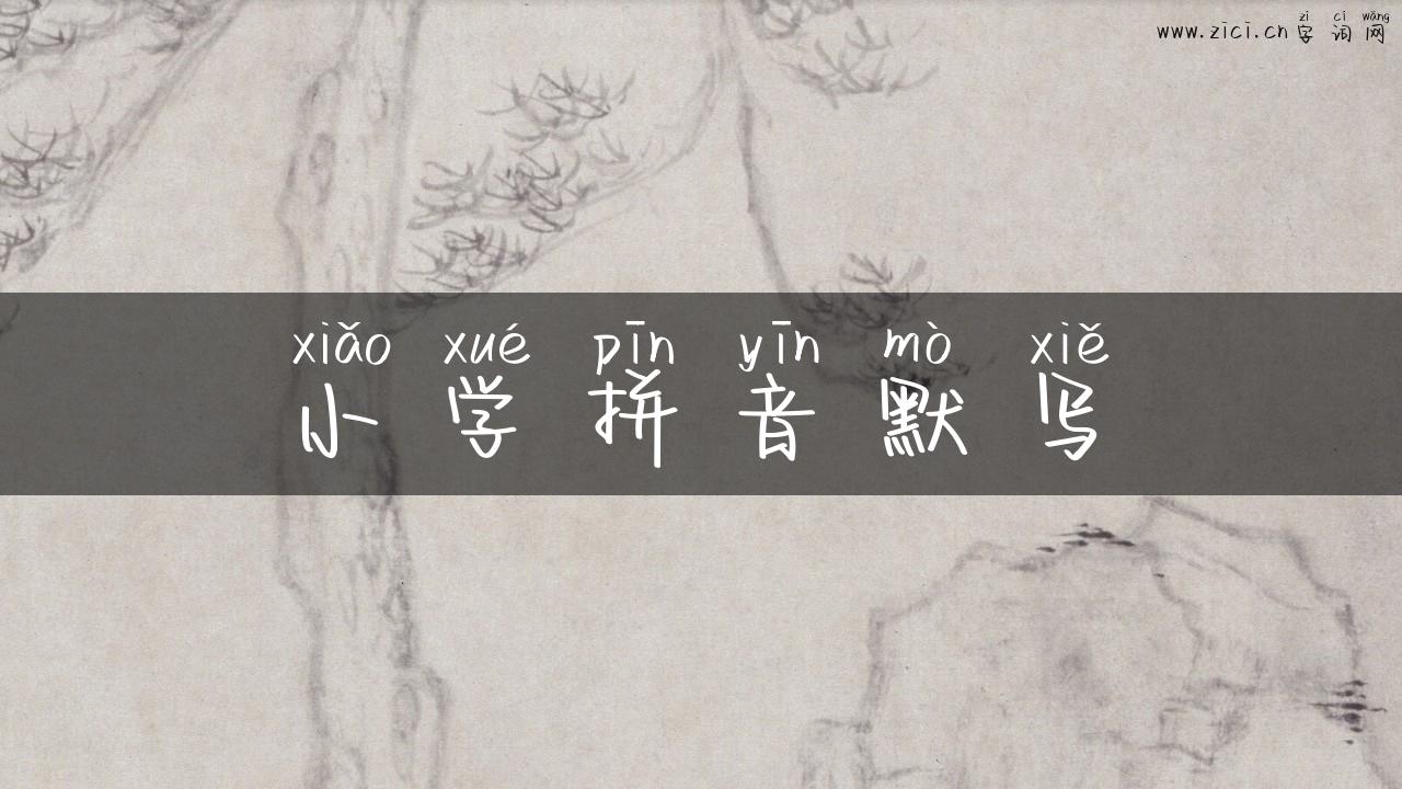 小学拼音默写