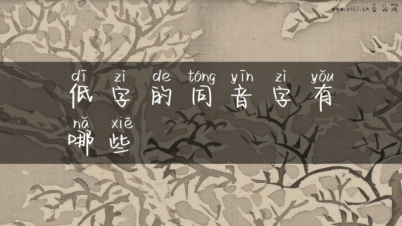 低字的同音字有哪些
