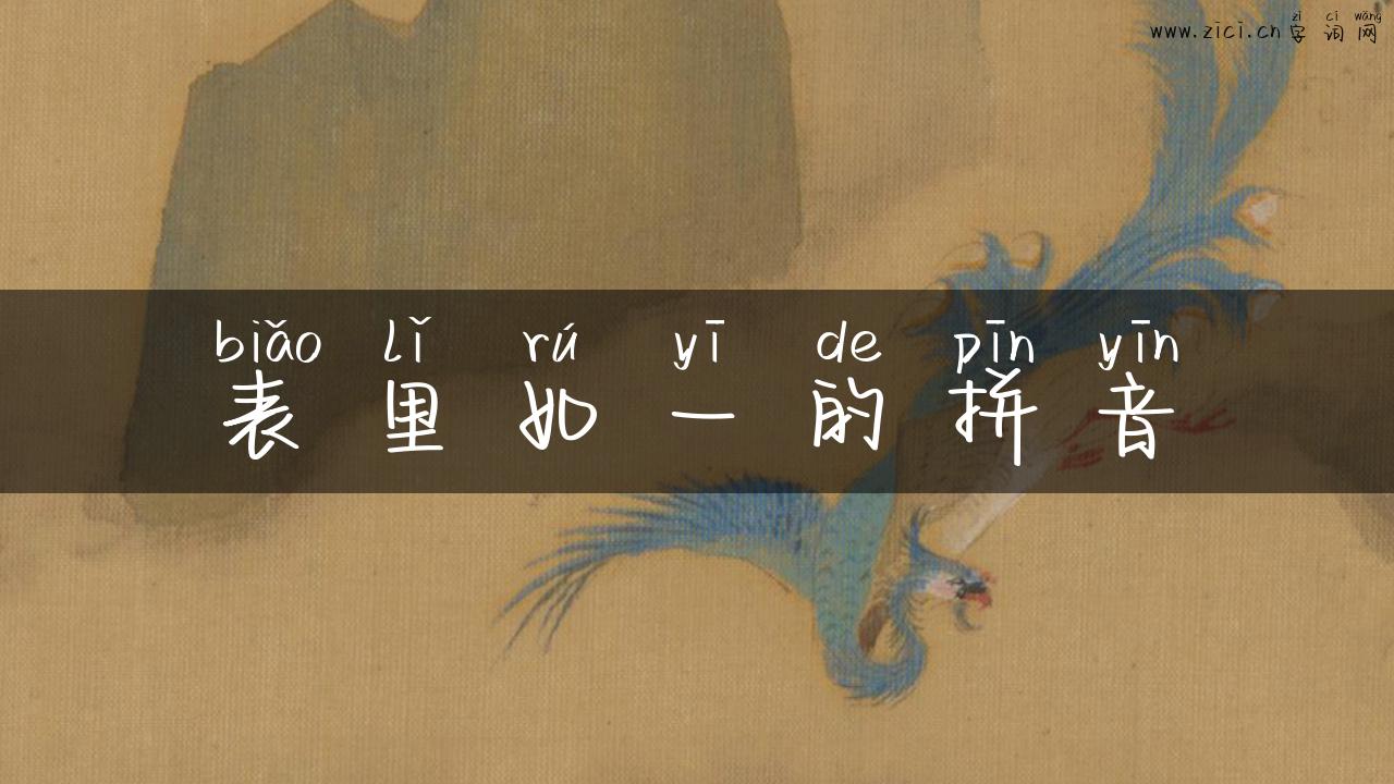表里如一的拼音