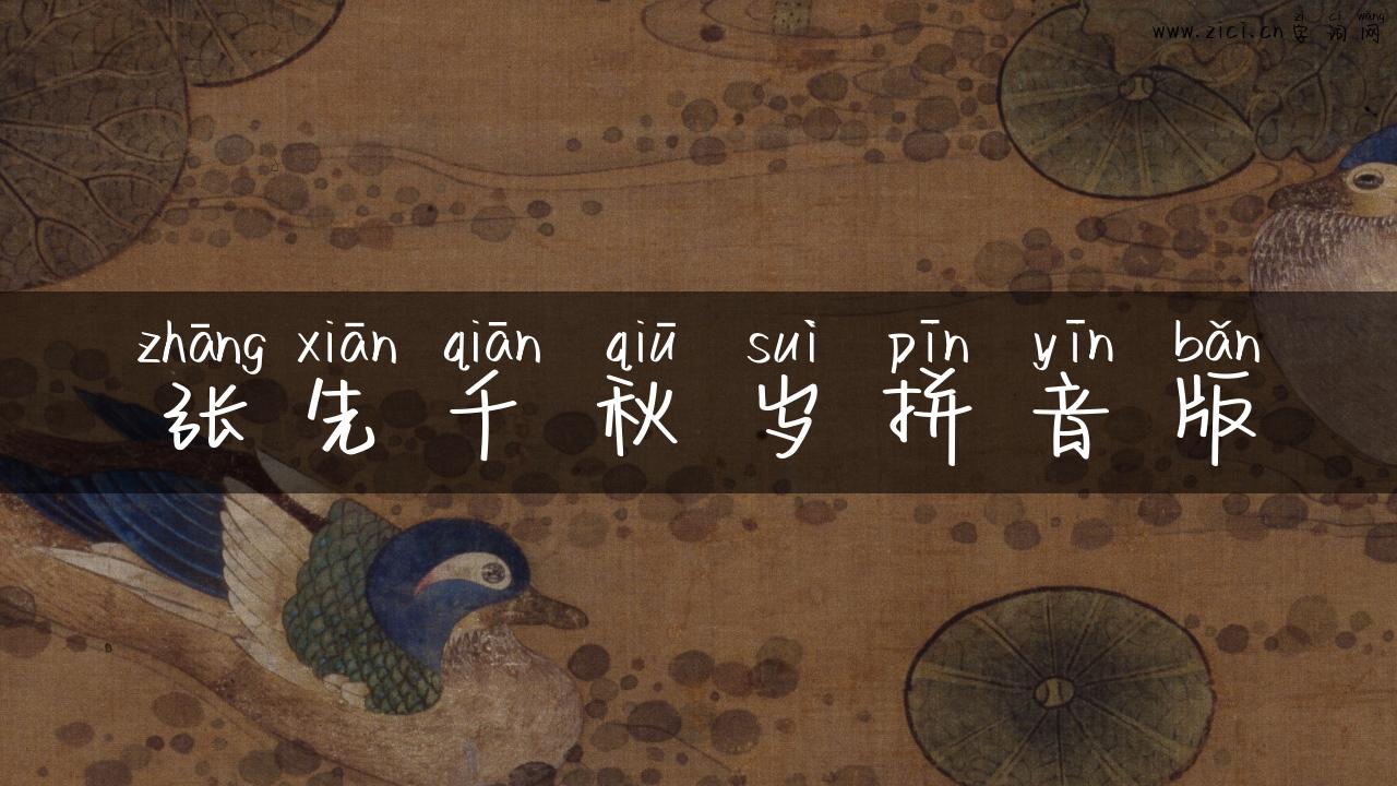 张先千秋岁拼音版