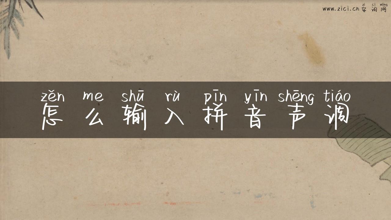 怎么输入拼音声调